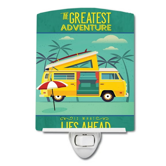 Caroline's Treasures BB5477CNL Greatest Adventure Camper Van Ceramic Night Light, 6x4x3", multicolor