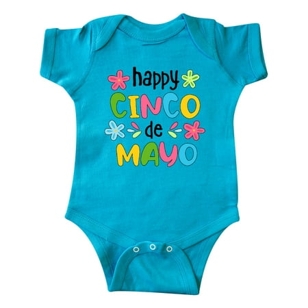 

Inktastic Happy Cinco de Mayo Colorful Flowers Gift Baby Boy or Baby Girl Bodysuit