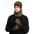 thumbnail image 2 of HAiming Hat Scarf Touchscreen Gloves 3PCS Set for Men Neck Warmer with Warm Thermal Knit Fleece Lined, 2 of 9