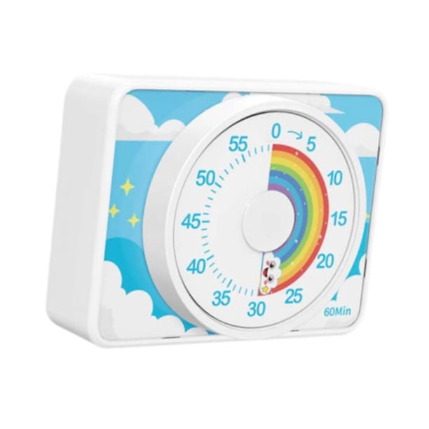 Temporizador visual, práctico y decorativo, herramienta de gestión del tiempo, temporizador de cuenta regresiva para niños. Cielo y arcoiris