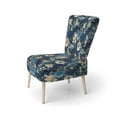 thumbnail image 3 of Designart "Blue Scrollwork Swirls Victorian Pattern" Upholstered Floral Accent Chair and Cottage Arm Chair - Multiple Color & Pattern, 3 of 7