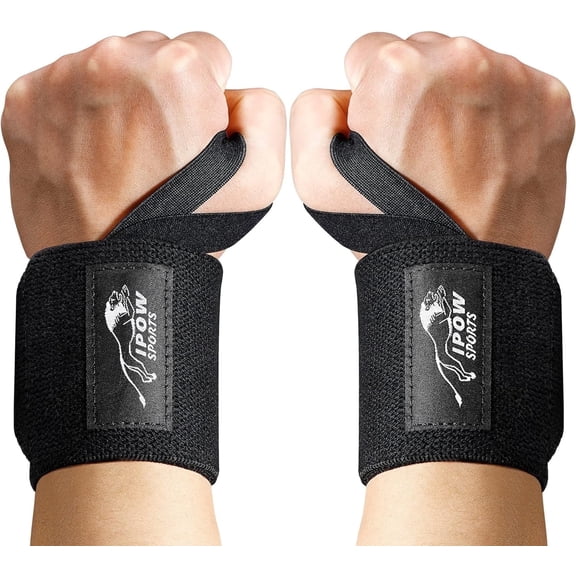 IPOW Anti-Slip 2-Pack Weight Lifting Straps, Black