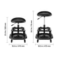 thumbnail image 4 of Dranite Rolling Shop Stool with Backrest, Adjustable Height Garage Chair with 5 Caster Wheels, 300 lbs Capacity for Workshop, Garage, Kitchen, Salon, 4 of 6