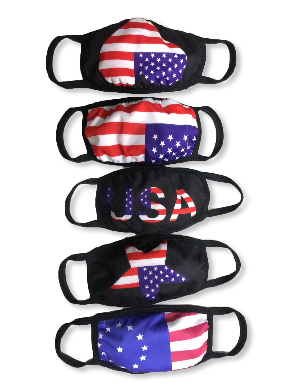 Klean 'N Safe 5Pack Fashionable 100 Cotton Face Masks with