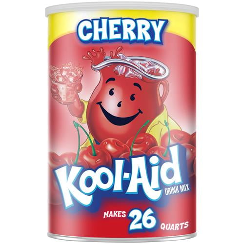 Kool-Aid Caffiene Free Jumbo Cherry Sweetened Powdered Drink Mix 1 Count 63 Oz Canister - Pack of 2