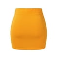 thumbnail image 7 of GZWYHT Skirts for Women,Mini Skirt Women Fashion Solid SKirt Elastic Waist Slim Short Skirt Pencil Skirt,Summer Skirts,Yellow Dress,Short Skirts 2XL, 7 of 7
