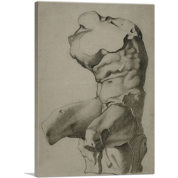 ARTCANVAS Study For a Torso 1892 Canvas Art Print by Pablo Picasso - Size: 26" x 18" (0.75" Deep)