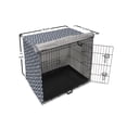 thumbnail image 6 of Vintage Dog Crate Cover, Monochromatic Classic Simple Tiling with Geometric Art Elements, Easy to Use Pet Kennel Cover Small Dogs Puppies Kittens, 7 Sizes, Dark Slate Blue and White, by Ambesonne, 6 of 6