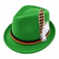 thumbnail image 4 of IAJDKMEK Oktoberfest Hat with Feather for Men and Women, German Bavarian Festival Jazz Hat, Traditional Felt Headwear, One Size, 4 of 4