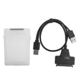 thumbnail image 3 of ABS  Box, Dual Way Opening Dual Interfaces Hard Disk Cable with LED Status Indicator for 2.5in  HDD SSD White,Gray,Blue,Red,Green, 3 of 8