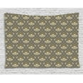 thumbnail image 1 of Vintage Tapestry, Traditional Pattern Classic Rich Ornaments on Grey Symmetric Royal Motifs, Wall Hanging for Bedroom Living Room Dorm Decor, 80W X 60L Inches, Grey Gold and Pearl, by Ambesonne, 1 of 2