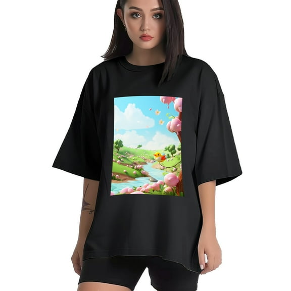 Plus Size Shirt for Women Black Tops for Women Short Sleeves Shirt for Women Forest2 T Shirt Crewneck Shirt for Women XS