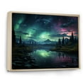 thumbnail image 2 of Designart "Nighttime Lullaby of Northern Lights" Landscapes Floater Framed Wall Decor, 2 of 7