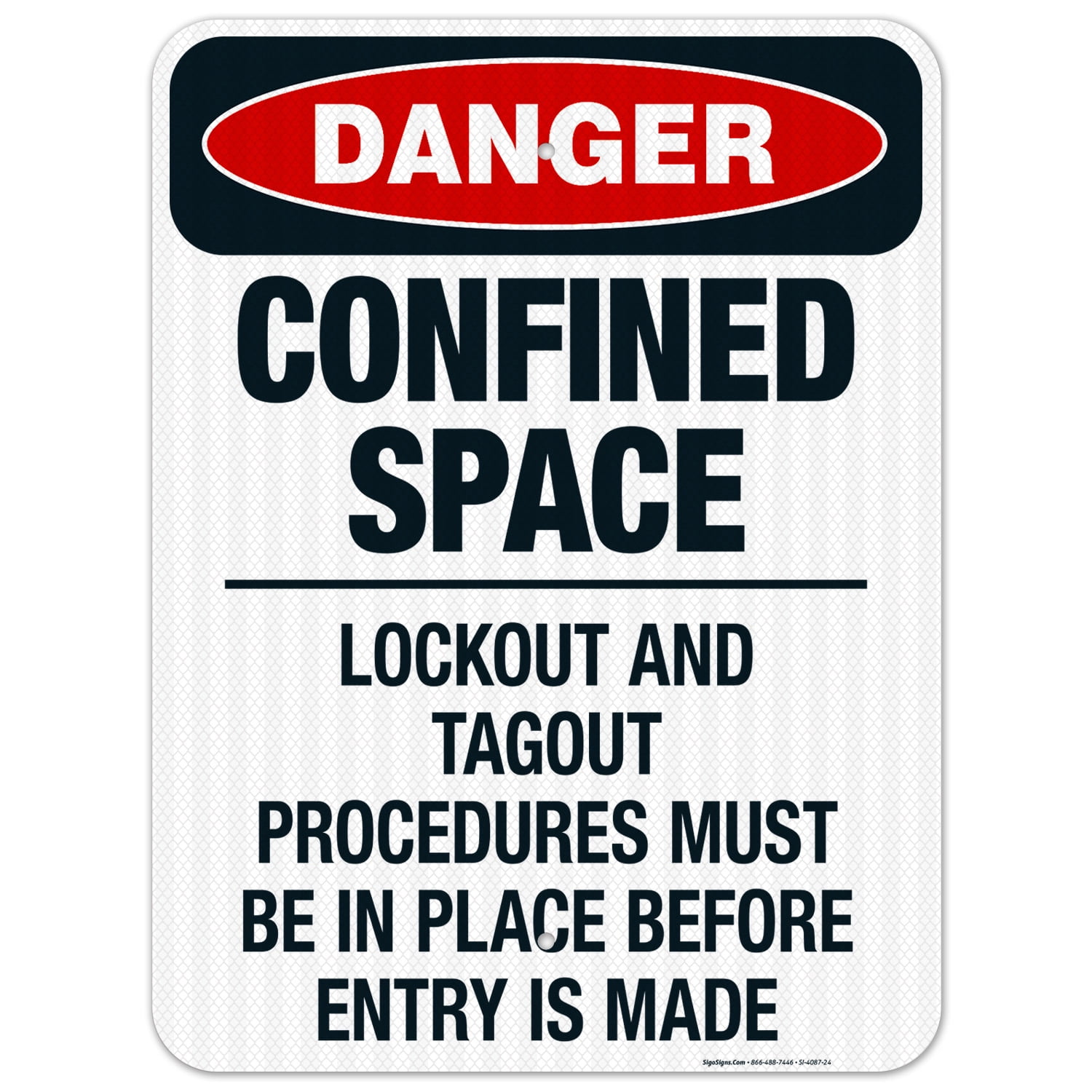 Confined Space Lockout And Tagout Procedures Must Be Sign, OSHA Danger ...