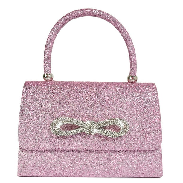 Bolso Con Asa Superior Mano para Mujer Mini Cuadrado Lazo Fiesta Boda Graduación
