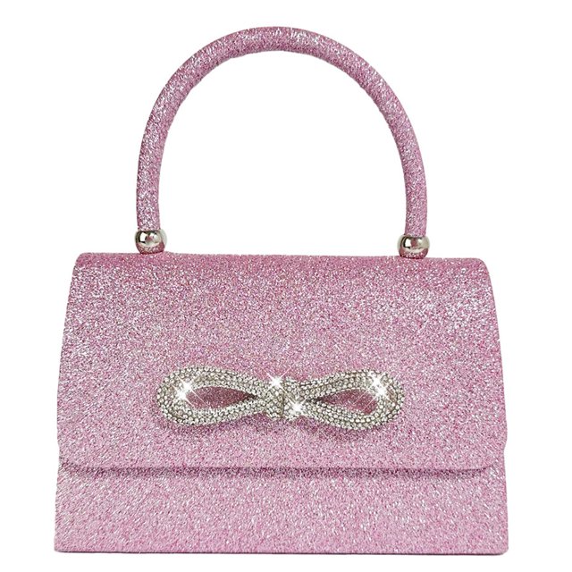 Bolso Con Asa Superior Mano para Mujer Mini Cuadrado Lazo Fiesta Boda Graduación