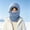 Blue, variant on Kids' Plush Balaclava Hat Thick Full Fleece Lining Integrated Hood Neck and Face Cover Adjustable Drawstring for Child Skiing Winter Park Activity