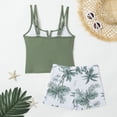 thumbnail image 6 of ZXLBBD Swimsuits for Girls Tankini Top with Matching Bottoms Cute Tropical Print 2 Piece for Kids Stretchy Summer Beachwear, 6 of 7