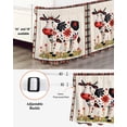 thumbnail image 3 of Fall Funny Cow Wrap Around Bed Skirts for Queen Bed 18" Drop, Bed Skirt with Adjustable Elastic Belt Dust Ruffle Bed Valance for Bedroom Hotel Luxury Farm Animal Flower Leaves Lattice Bed Frame Cover, 3 of 7