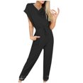 thumbnail image 1 of Mono Para Mujer de Moda Color Sólido Sin Mangas Cintura Encaje Bolsillo Casual Recto Lápiz Pantalones Mono Odeerbi ODB-4, 1 of 8