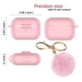 thumbnail image 4 of For Airpods Pro Silicone Case, Airpods Pro Case With Fur Ball, Njjex Cute AirPods Silicon Case with Airpods Pro Accessories Gold Keychain/Skin/Pompom (Front LED Visible) -Pink, 4 of 7