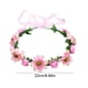 thumbnail image 3 of Corona de flores de Pascua | Accesorio para el cabello con rosas artificiales y hojas verdes | Cinta ajustable | Ideal para fiestas, bodas, festividades, fotografía y uso diario | Rosa vibrante,, 3 of 6