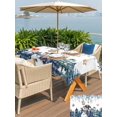 thumbnail image 4 of Outdoor Tablecloth with Umbrella Hole and Zipper, Blue Snowman Christmas Rectangle Table Cloth 52x70 Inch Waterproof Tablecloth, Green Eucalyptus Leaves Xmas Tree Picnic Table Cover for Patio Camping, 4 of 7