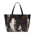 thumbnail image 2 of Daiia Ruins Tiger Warrior Beach Travel Bag - Water-Resistant Beach Bag, Lightweight Tote with 7 Pockets for Women and Men - Gym,Pool,Camping,Reusable Grocery Bag, 2 of 7