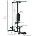 thumbnail image 4 of Soozier Lat Pull Down Machine Cable Station with Flip-Up Footplate, Black, 4 of 9