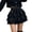 C-Black204, variant on Women Gothic Punk Mini Skirts Lace Up High Waisted 3 Layers Solid Color Streetwear Tiered Skirts Night Out Stylish Skirt