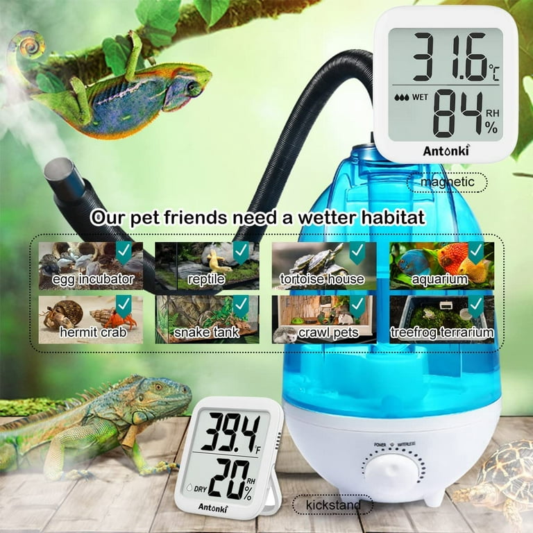 Reptile Thermometer Digital Aquarium Hygro-Therm Terrarium Humidity Meter