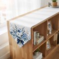 thumbnail image 4 of Blue Spring Floral Table Runner Linen Burlap Table Runner 72 Inches Long Watercolor Summer Flowers Dresser Scarves for Kitchen Island Coffee Dining Room Party Wedding Banquet Holiday Decor 18"x72", 4 of 8