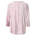 thumbnail image 5 of 3/4 Sleeve Tops for Women Dressy Women's Fashion Non Positioning Printed T-Shirt 3/4 Sleeves Blouse V-Neck Casual Loose Top Pink XXL, 5 of 6