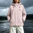thumbnail image 2 of PBFRDSJ Women's Hooded Outdoor Windbreaker Long Sleeve Zip Up Jacket Waterproof Warm Winter Snow Coat for Skiing Snowboarding Sizes XS-2XL, 2 of 7