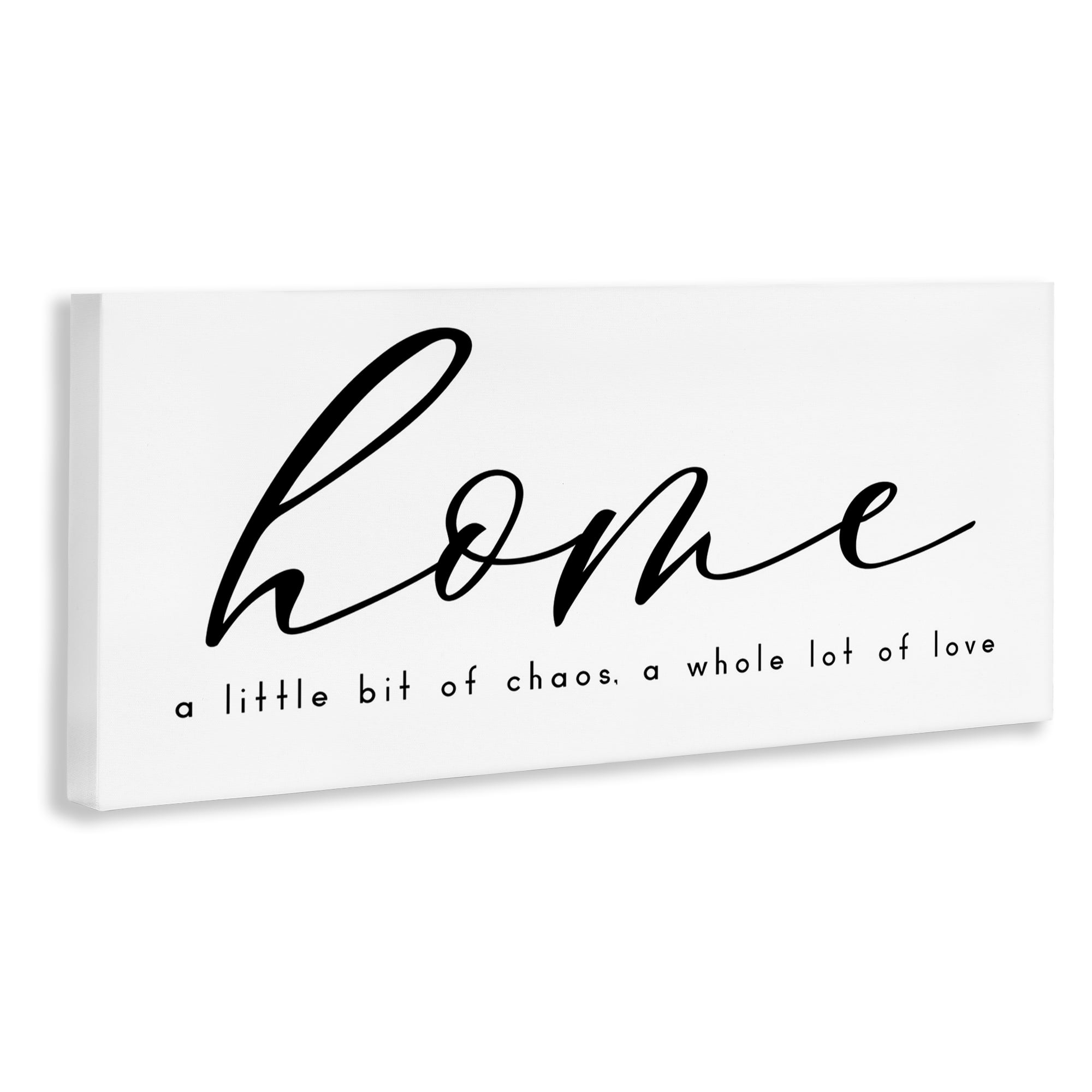 Stupell Industries Chaos & Love Phrase Typography Painting Gallery Wrapped Canvas Art Print Wall Art, 40 x 17