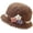 Khaki, variant on Flower Knit Crochet Fuzzy Bucket Hat Women Winter Warm Beanies Hat Furry Plush Faux Fur Fishing Skull Cap Fishman Hats