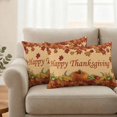 thumbnail image 2 of Orange Pumpkins Fall Outdoor Pillow Covers 20"x12" Set of 2,Waterproof Throw Pillow Covers for Patio Furniture,Thanksgiving Maple Leaf Vintage Decorative Cushion Pillowcases for Garden Couch Sofa, 2 of 9