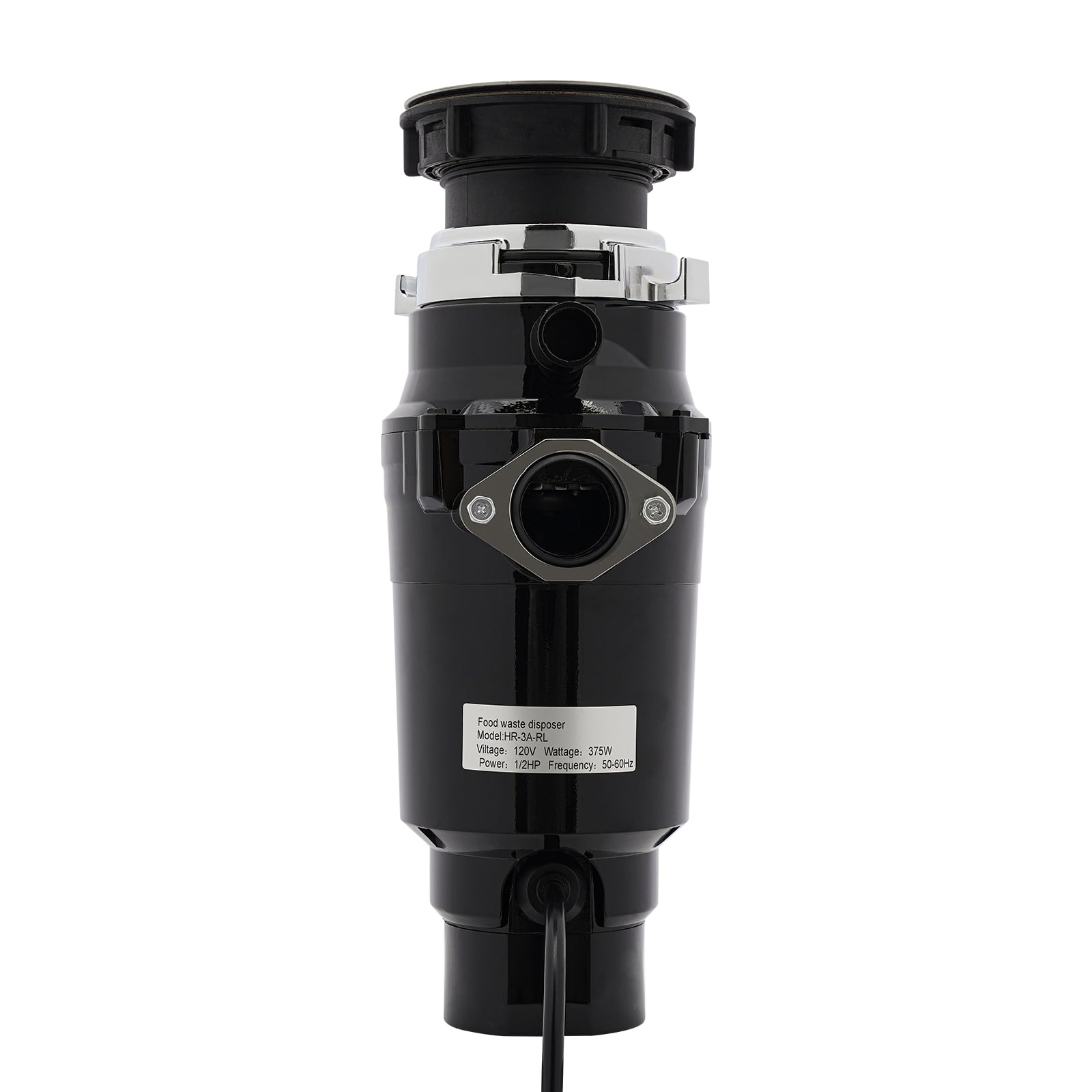 120V Black Feed Garbage Disposer, Food Waste Garbage Disposal, Garbage Disposal for Kitchen Sink For The Disposal of Food Residues