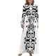 thumbnail image 1 of Diseño maorí llamativo en blanco y negro Arte maorí Vestido largo de Nueva Zelanda Vestido de verano para mujer 2024 Falda de verano Falda de verano para mujer, 1 of 4
