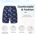 thumbnail image 5 of Lsque Mens Swim Trunks Flower Blue Skull Pattern - Bathing Suit Compression Liner - Beach Swim Shorts Swimwear - (S-3XL) - Stretch Quick Dry -XX-Large, 5 of 9