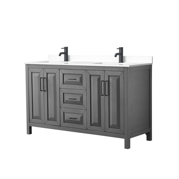 Wyndham Collection Wcv252560d-Vca-Mxx Daria 60" Free Standing Double Basin Vanity Set -