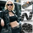 thumbnail image 2 of SUOSDEY Men Western Punk Rhinestone Belts for Women,Cowboy Cowgirls Rock Belt with Western Bull Buckle, 2 of 8