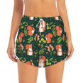 thumbnail image 2 of Fuzoiu Forest Squirrel Print Women's Athletic Shorts, Double-Layer Running Shorts with Pocket,Women's Workout Shorts for Yoga, Gym, and Workouts-Small, 2 of 7
