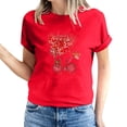 thumbnail image 2 of Fesfesfes V Neck Tshirt Women's Valentine's Day Love Printed Short Sleeved T-shirt Top Short Sleeved Round Neck Top/Shirt Layering Shirts for Women 3XL(US:14), 2 of 6
