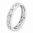 thumbnail image 3 of 925 Sterling Silver Stackable Expressions Carved Ring Size: 9; for Adults and Teens; for Women and Men, 3 of 5