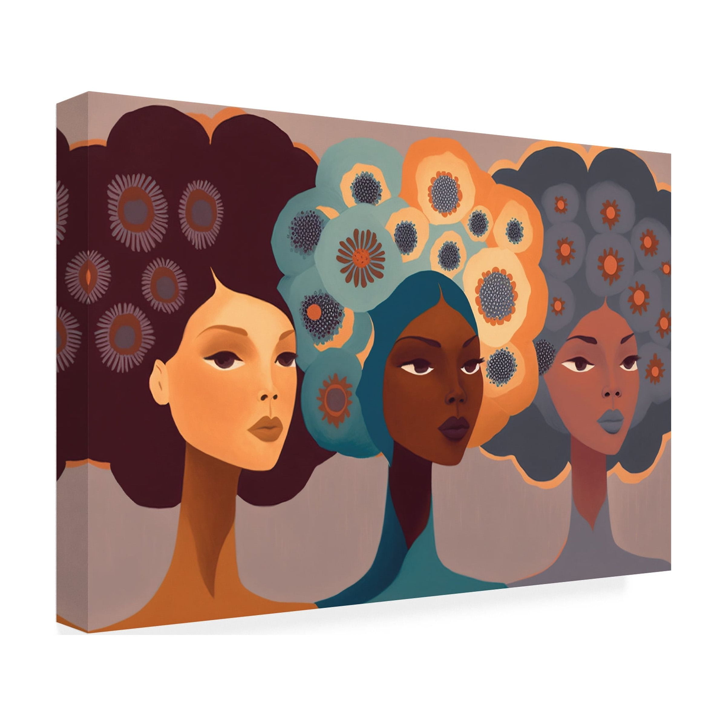 Canvas Wall Art - Ray Heere 'Mid Century Diversity Portraits 13' Wall Art for Living Room, Bedroom, or Office DÃ©cor by Trademark Fine Art - 47 x 30 Inches