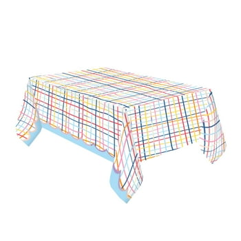 Packed Party 'People Covered In Fun' 84" x 54" Reversible Table Cover Multi-color Party Supply Set