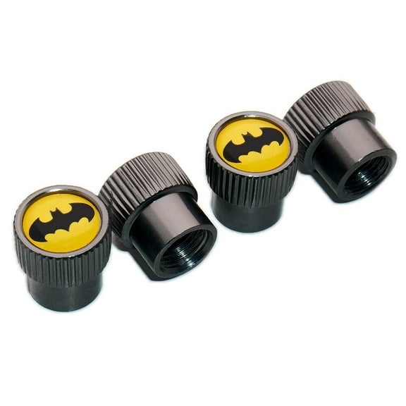 4pcs Universal Fit Batman Car Wheels Tire Air Valve Caps Stem Dust Cover Grey