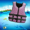 thumbnail image 2 of Xijirk Girls Swimsuit,Kids Plus Size Life Vest High Buoyancy Foam Floats Full Zip Front Adjustable Buckle Bright Print Swim Jacket for Boating Fishing Kayaking,Z04 Purple,M, 2 of 3