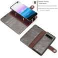 thumbnail image 4 of Mignova Premium Leather Folio Magnetic Wallet Protection Card Slot Holder Removable Back Shell Carrying Cover for Samsung Galaxy S10 PlusDark Brown, 4 of 7